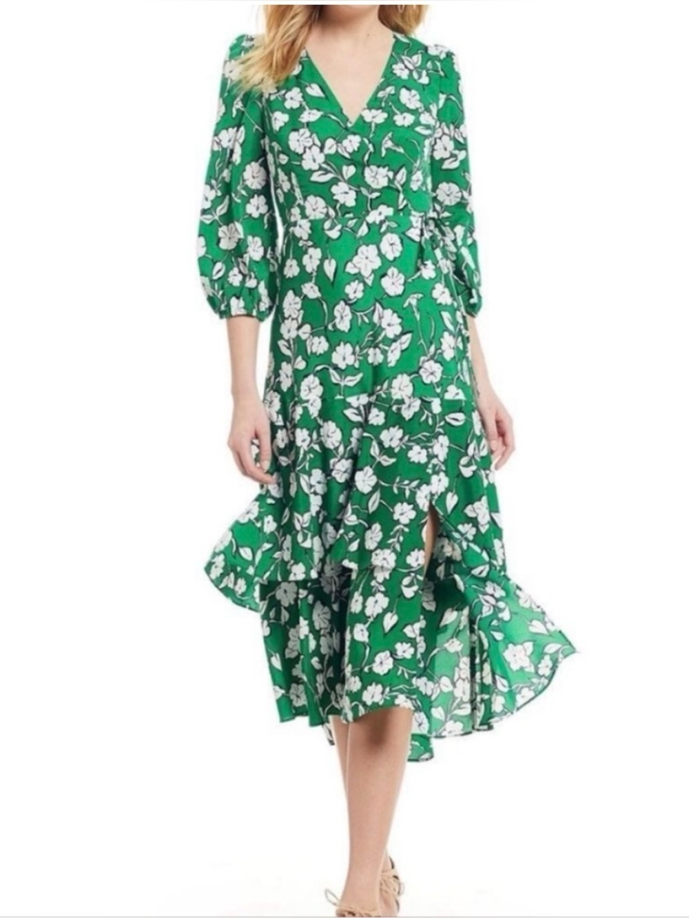 Eliza J Asymmetrical Faux Wrap Maxi Dress Size 4